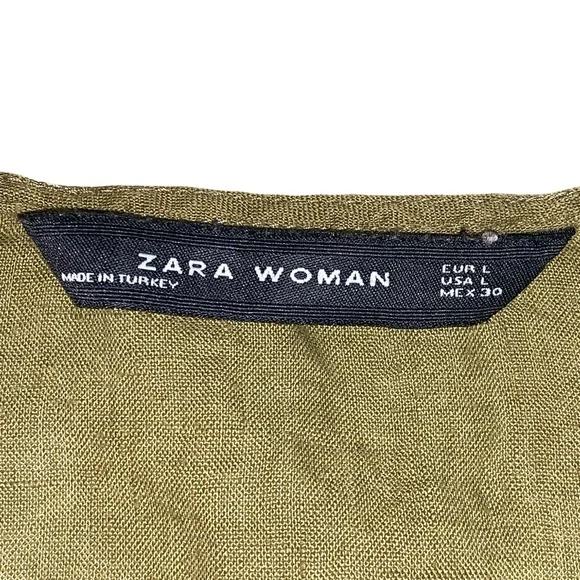 Zara Woman Buttoned Sleeveless Maxi Dress Large Lightweight V Neck Lagenlook - Picture 2 of 15